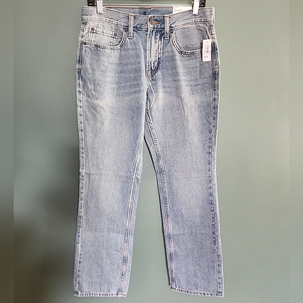 Old Navy Jeans Mens Sz 29x30 Straight Leg Light Wash Denim Blue Actual 31x30